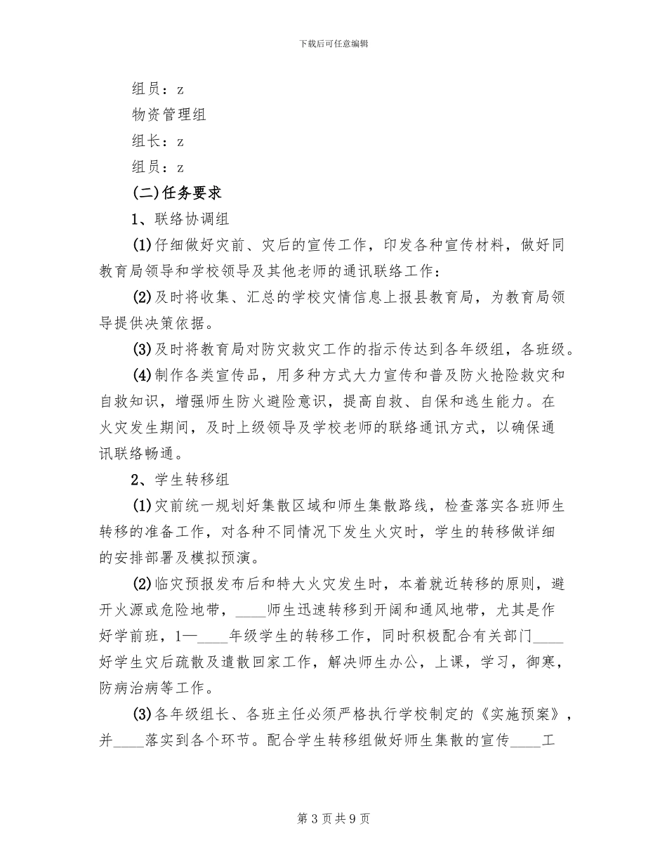 小学火灾事故应急预案_第3页
