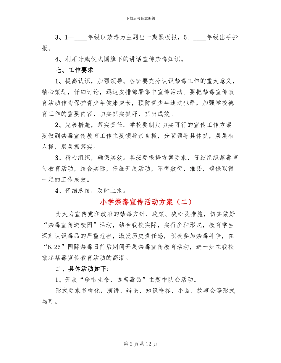 小学禁毒宣传活动方案_第2页
