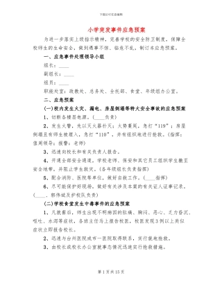 小学突发事件应急预案