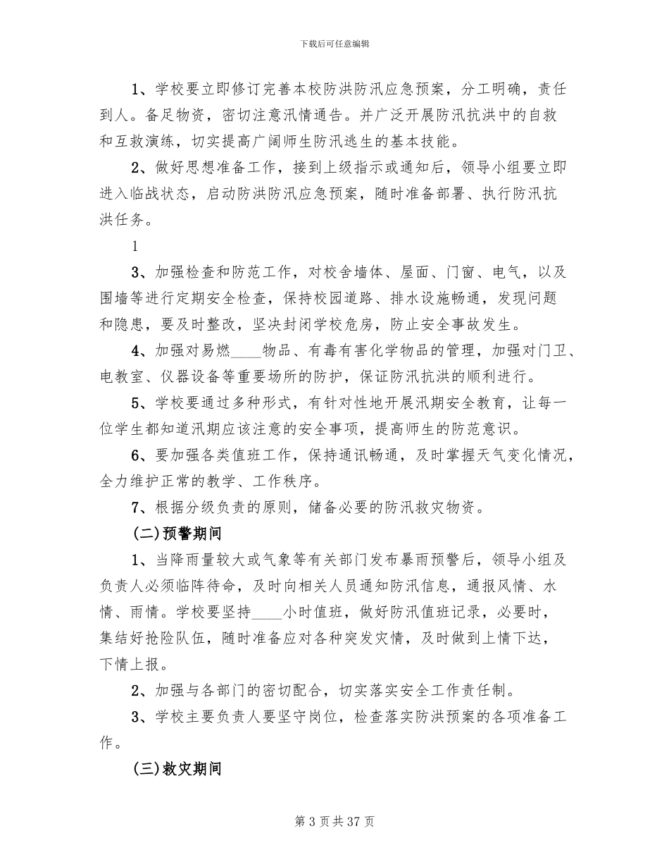 小学防汛应急预案范本_第3页