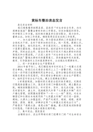 黄标车整治表态发言