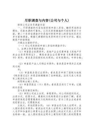 尽职调查与内容(公司与个人)