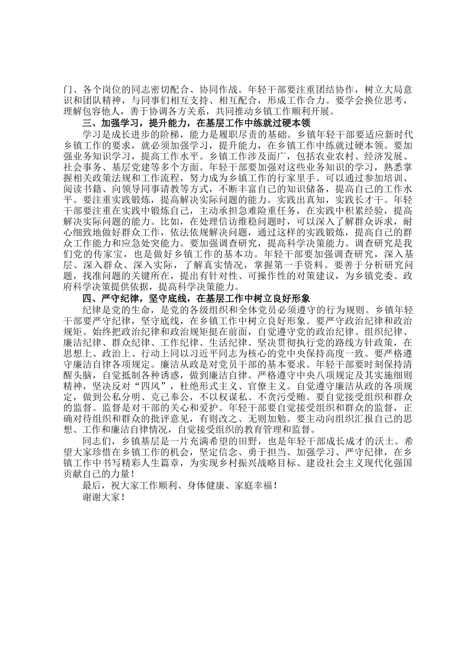 在乡镇年轻干部座谈会上的讲话_第2页