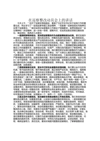 在巡察整改动员会上的讲话