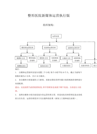 整形美容医院新媒体运营执行方案