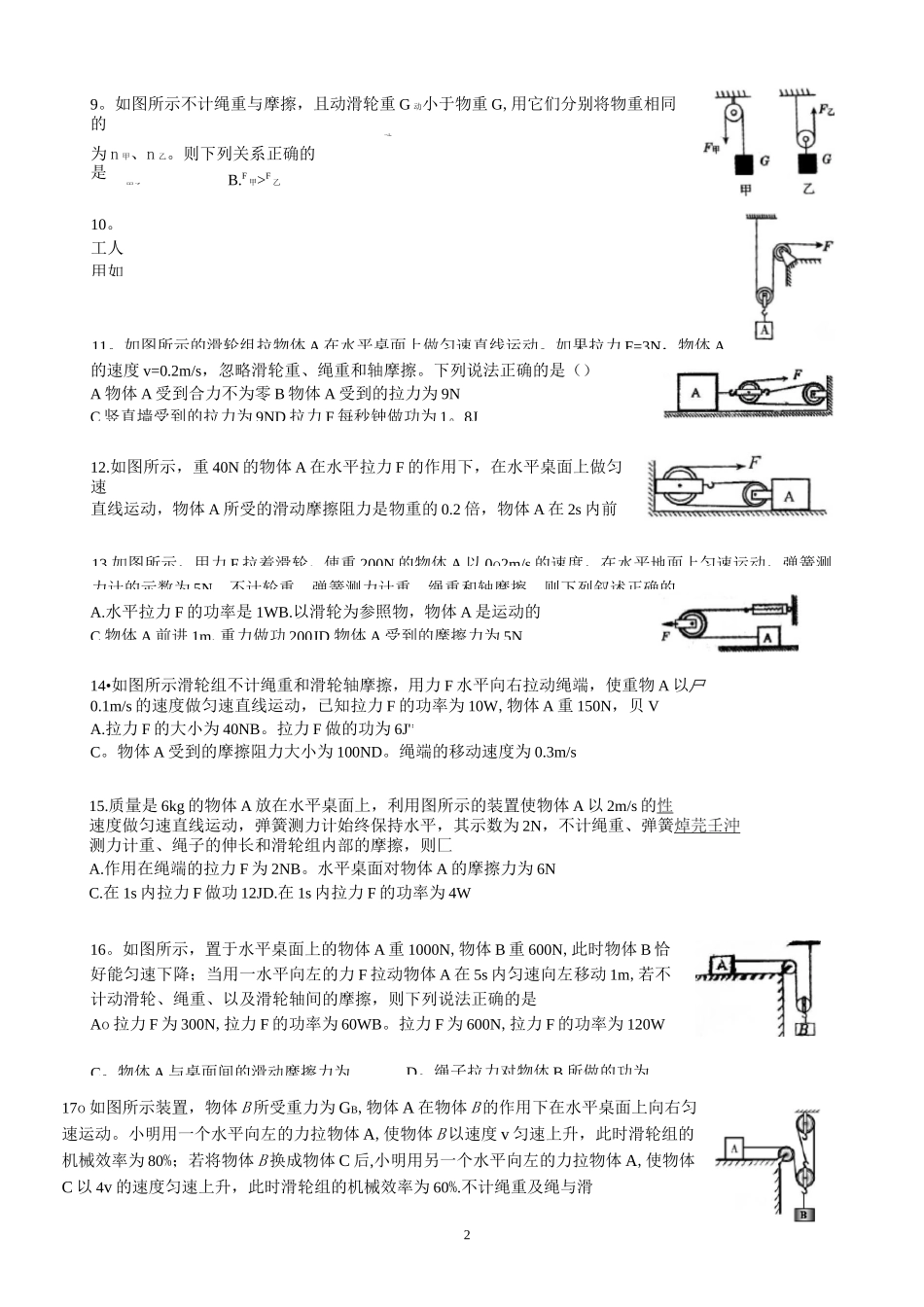滑轮组练习题_第2页