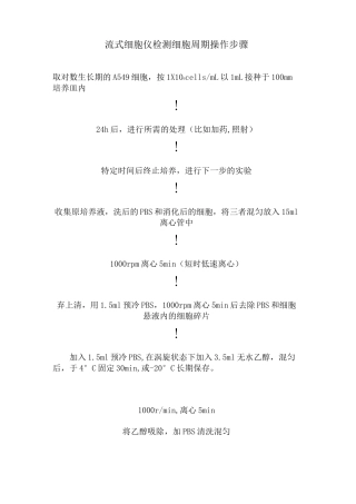 流式细胞仪检测细胞周期操作步骤