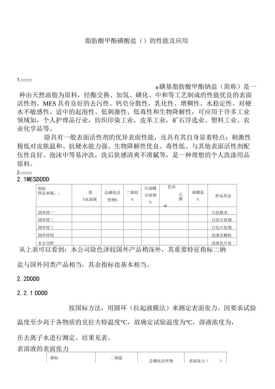 脂肪酸甲酯磺酸盐(MES)_第1页