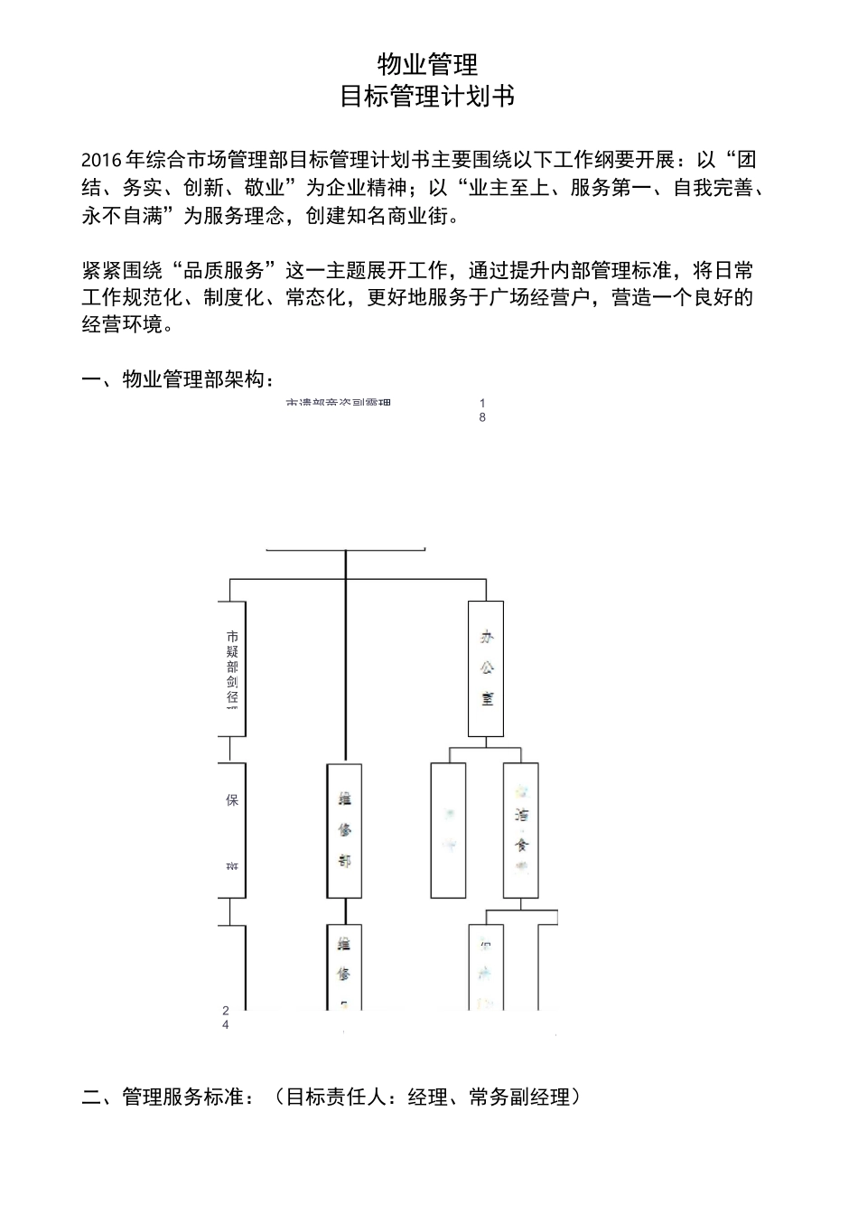 物业管理目标计划书_第1页