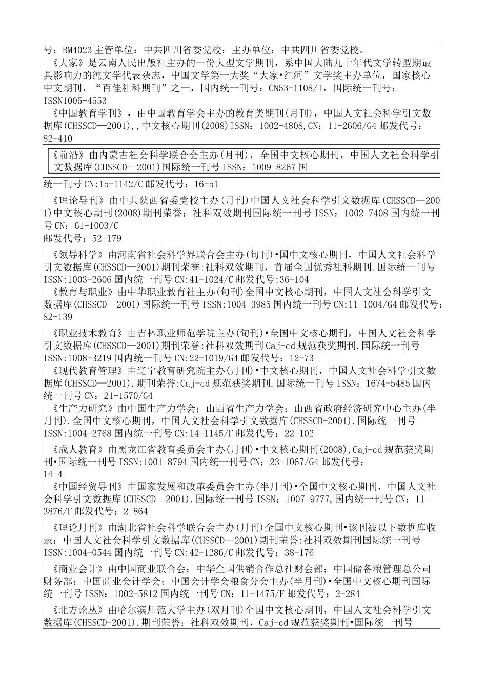 各类核心期刊目录大全_第2页