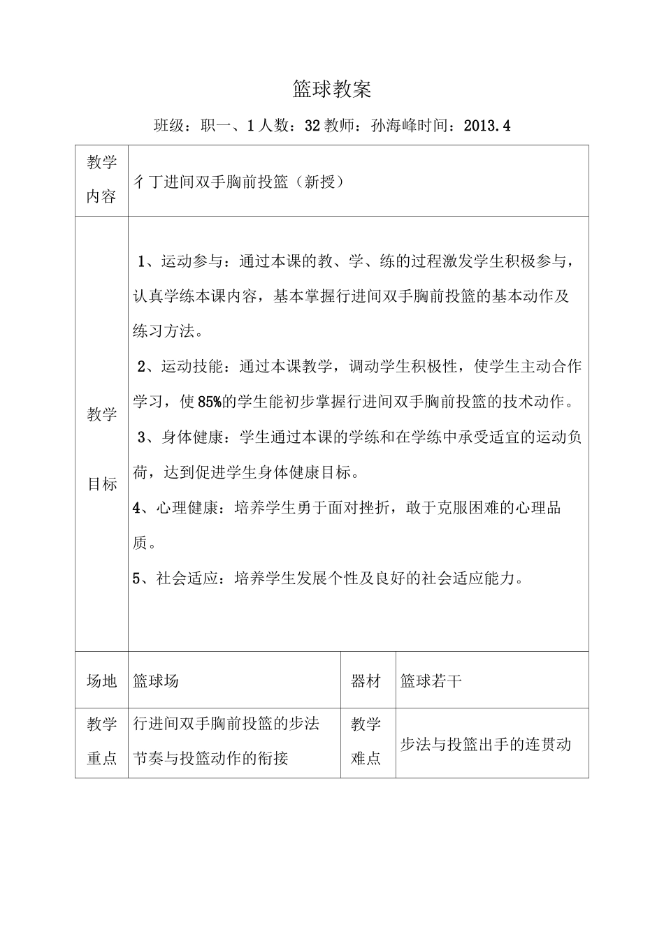 《篮球投篮课》教学设计_第2页