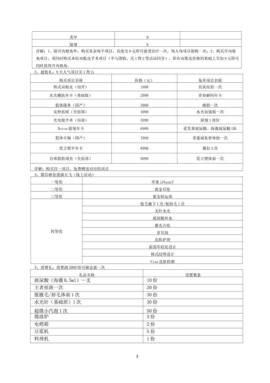 某整形医院7月周年庆活动方案_第2页