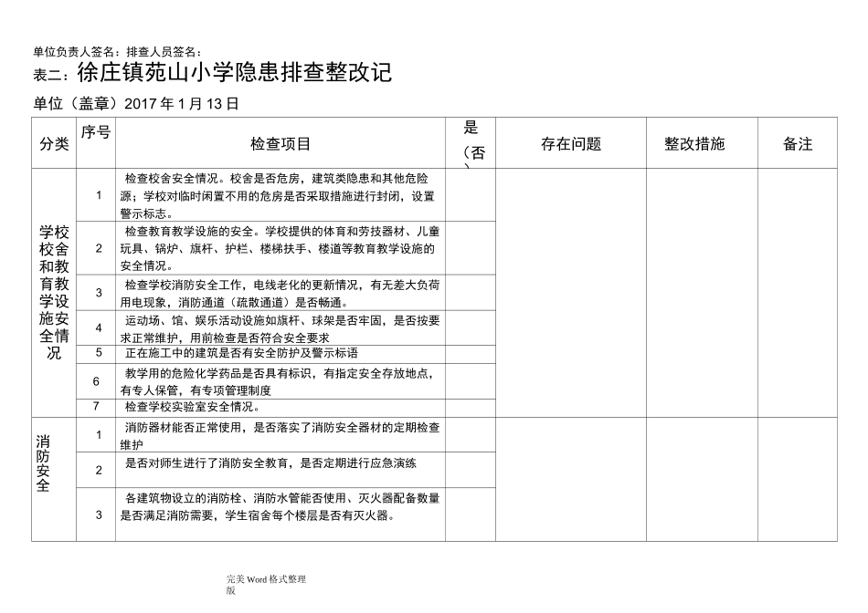 学校周边环境综合治理排查(表)_第2页