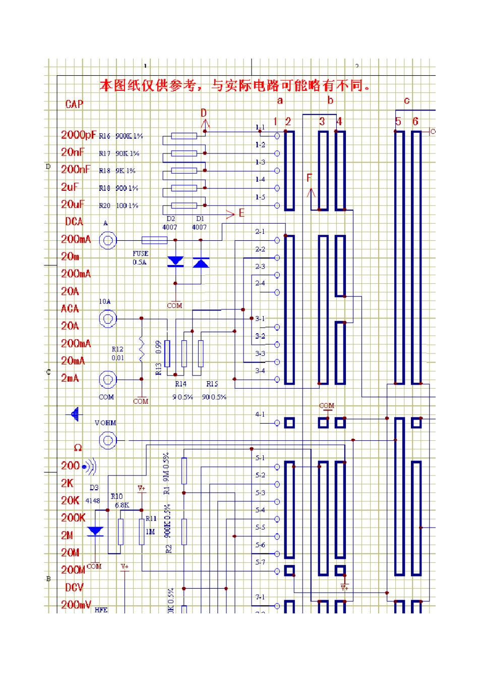 DT9208数字万用表接线图_第1页