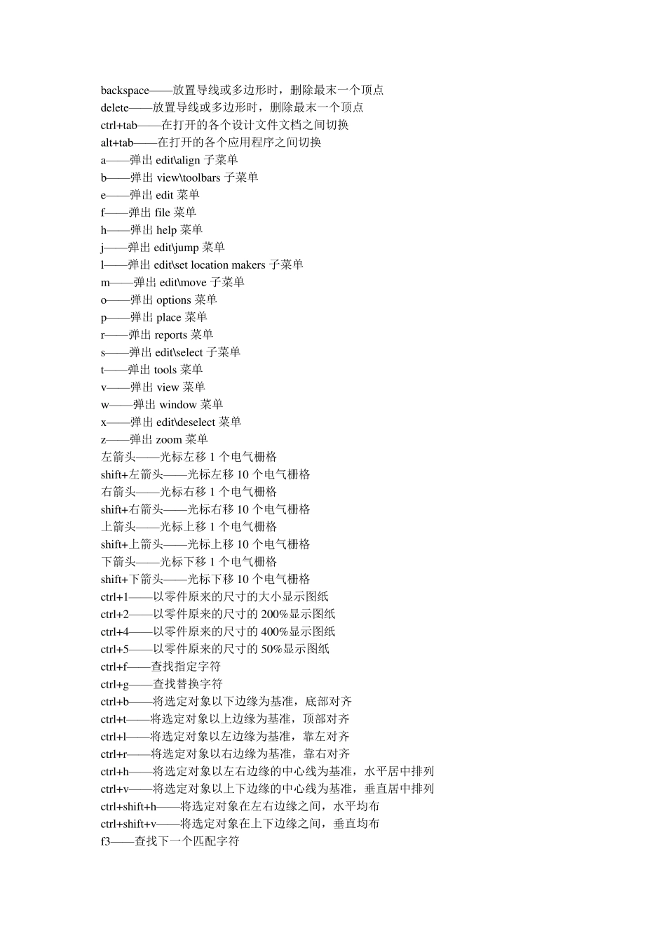 DXP常用快捷键大全_第3页