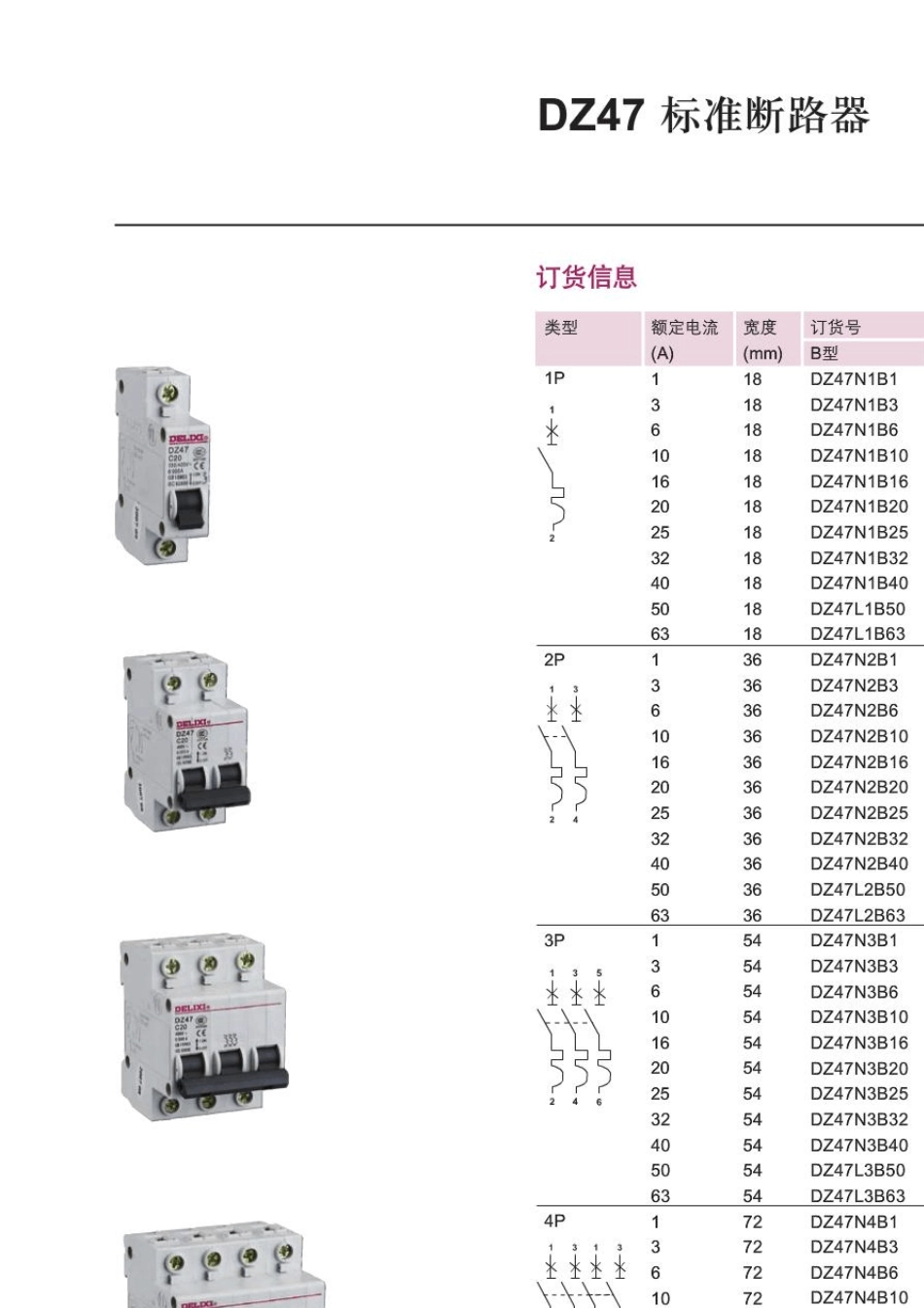 DZ47标准断路器选型手册_第2页