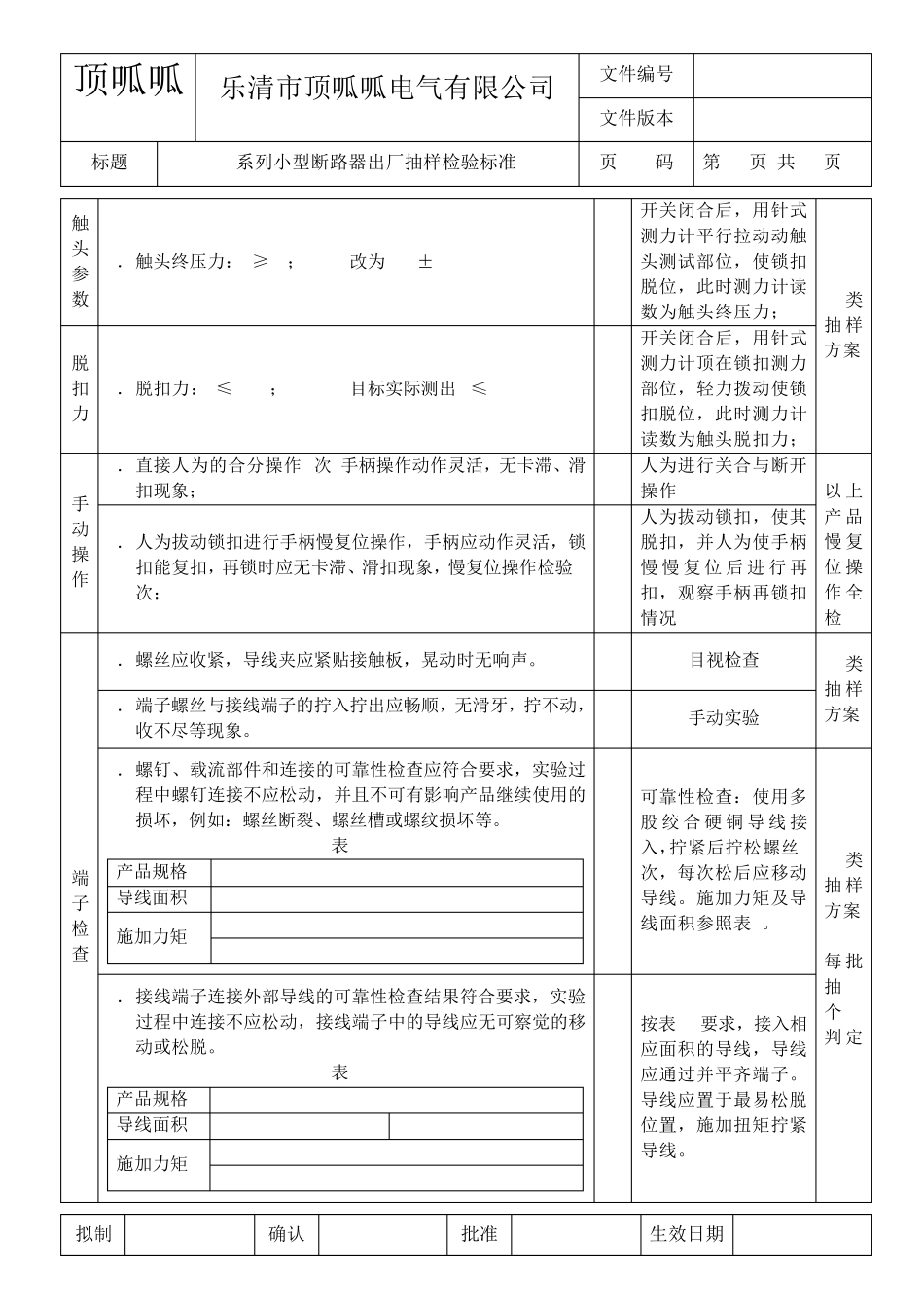 DZ47系列小型断路器检验标准_第3页