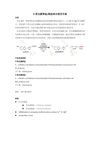 D荧光素活体操作手册