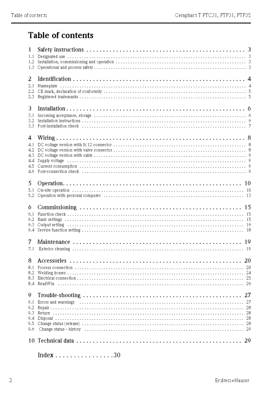 E+Hptp31压力变送器说明书_第2页