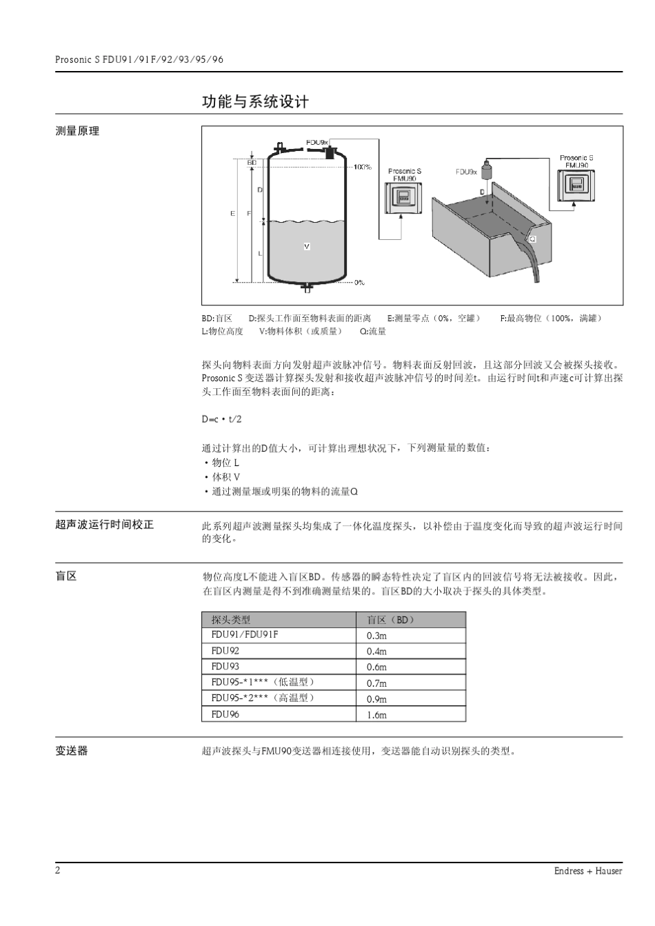 E+H超声波传感器FDU91,92,93,95,96_第2页