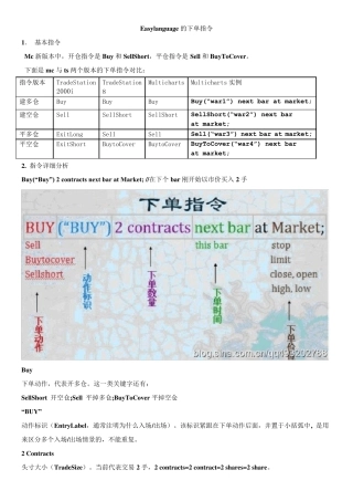 Easylanguage的下单指令