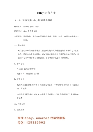 EBay运营方案
