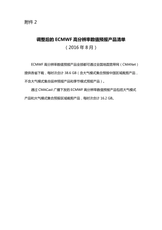 ECMWF高分辨率数值预报产品