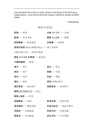 Eczfoya日语财务用语