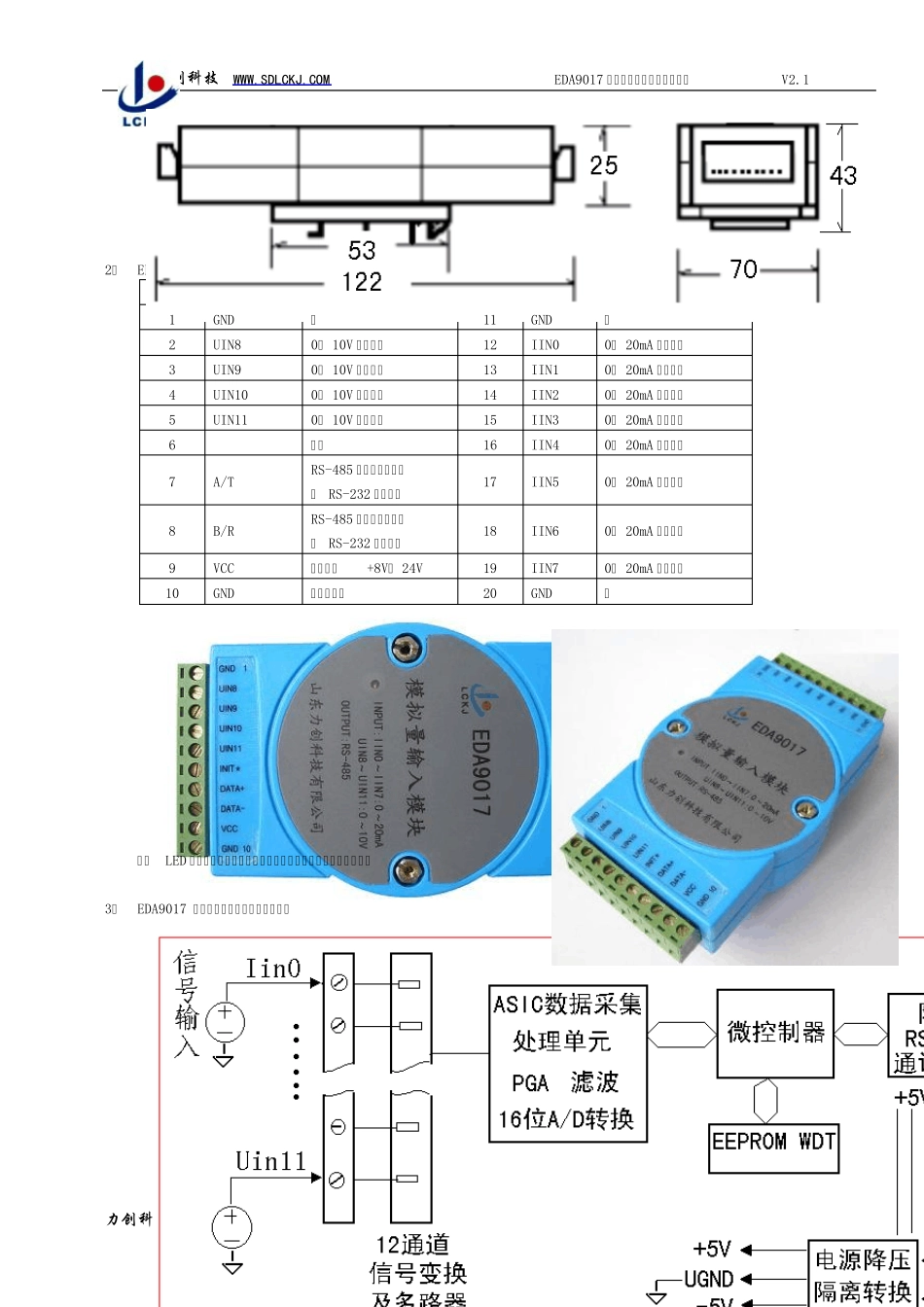 EDA9017模拟量测量模块使用说明书V2.1071031_第2页