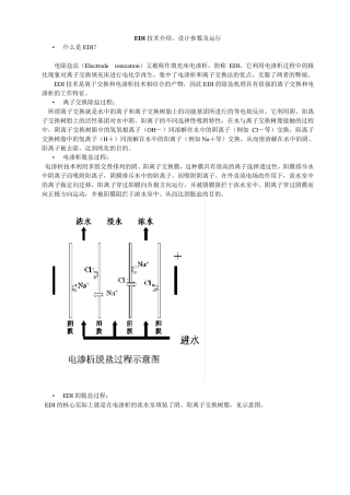 EDI技术介绍、设计参数及运行