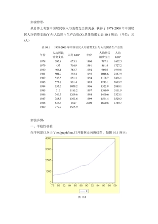 EG两步法和协整模型的建立