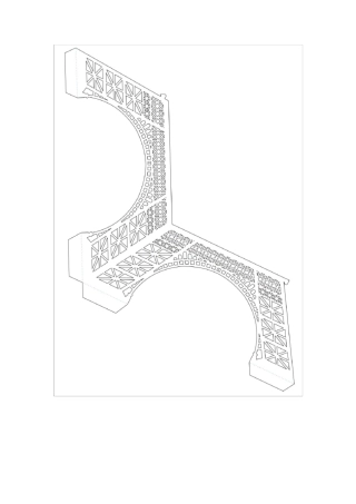 Eiffel埃菲尔铁塔纸模纸雕图纸A4纸