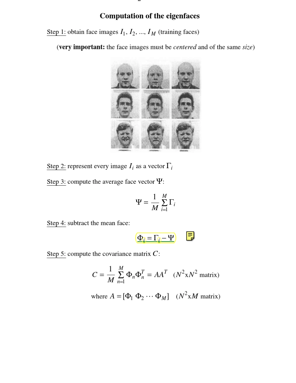 Eigenface方法详细过程_第2页