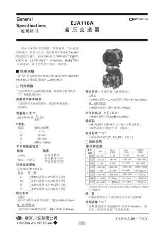 EJA110A差压变送器