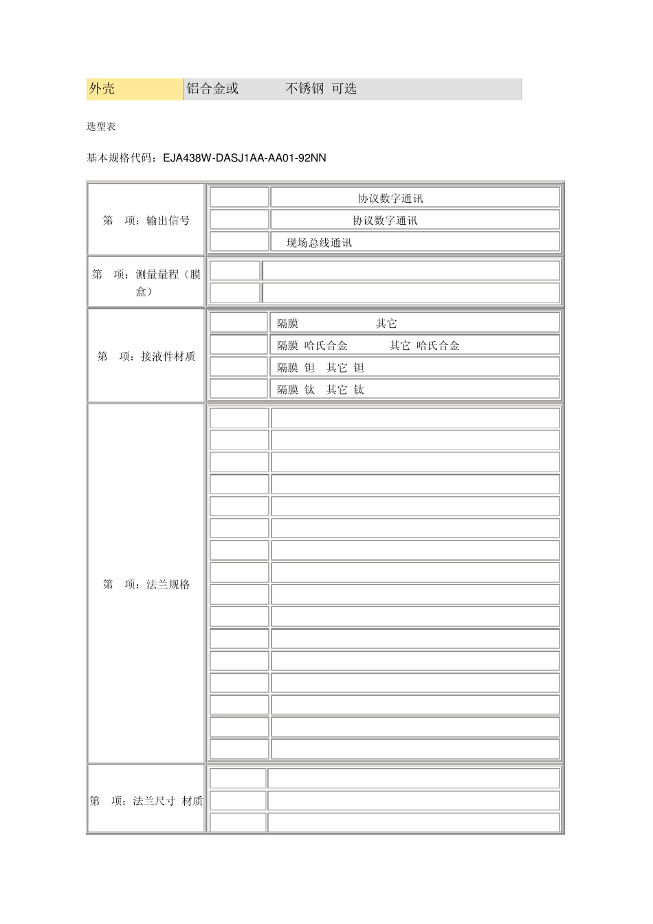 EJA438W隔膜密封式压力变送器_第3页