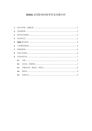 ELISA试剂影响因素和常见问题分析