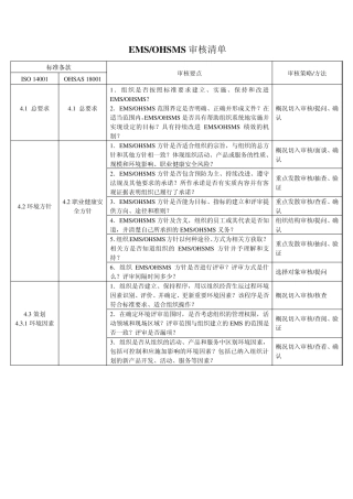 EMSOHSMS审核清单