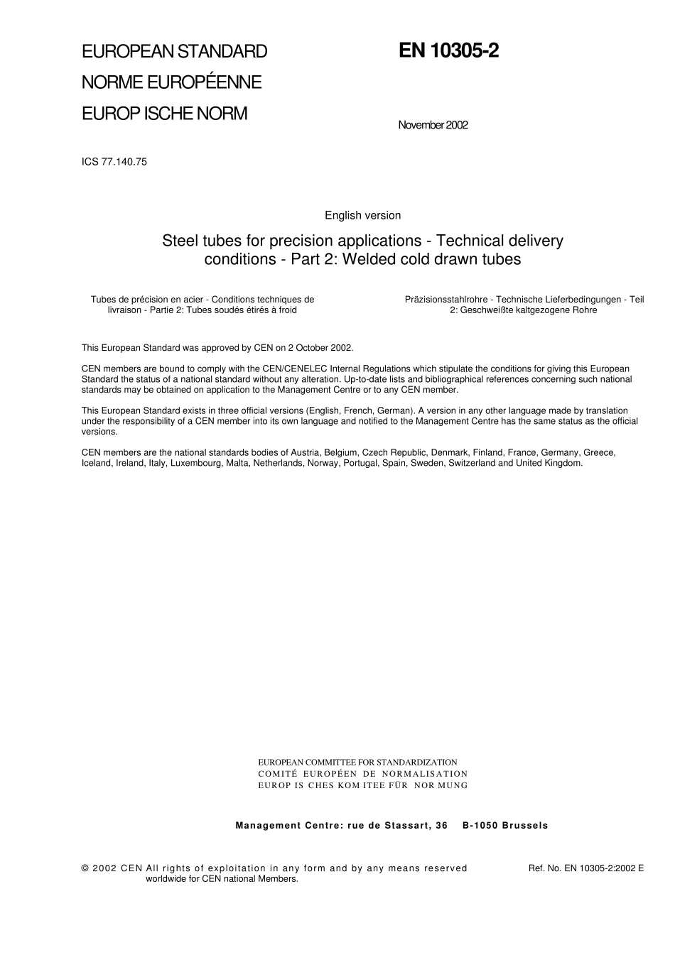 EN10305_22002精密钢管交货技术条件第二部分冷拉焊接钢管(DIN英文版)_第3页