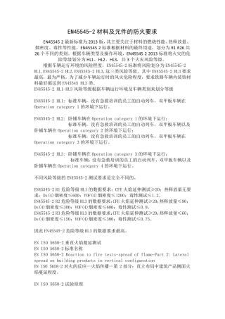 EN455452材料及元件的防火要求