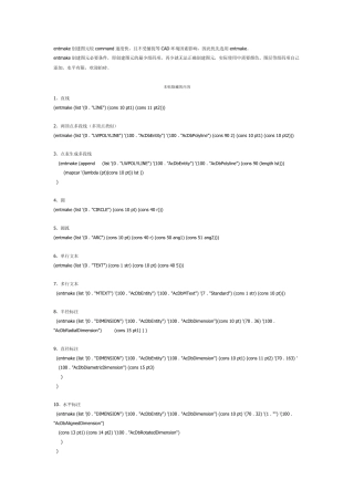 entmake创建图元必要条件