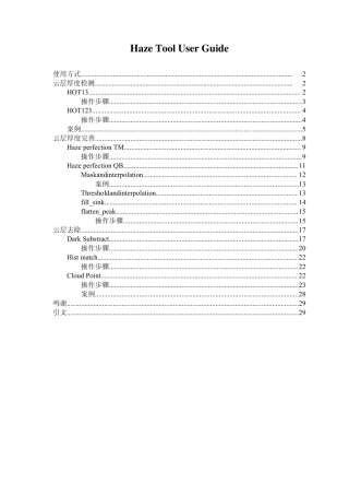 ENVI去云补丁HazeTool使用说明