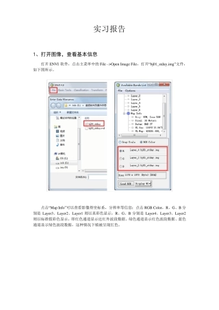 ENVI监督分类实习报告