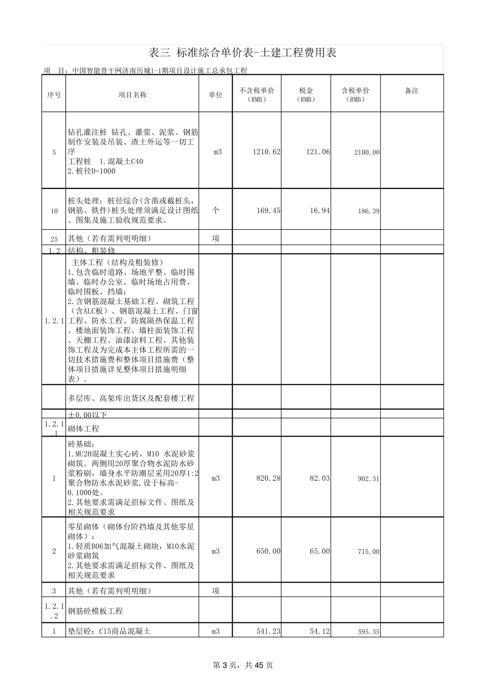 EPC工程标准综合单价表_第3页
