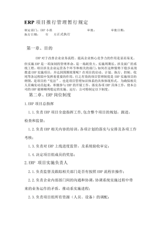 ERP实施管理制度