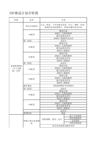 ERP推动计划甘特图