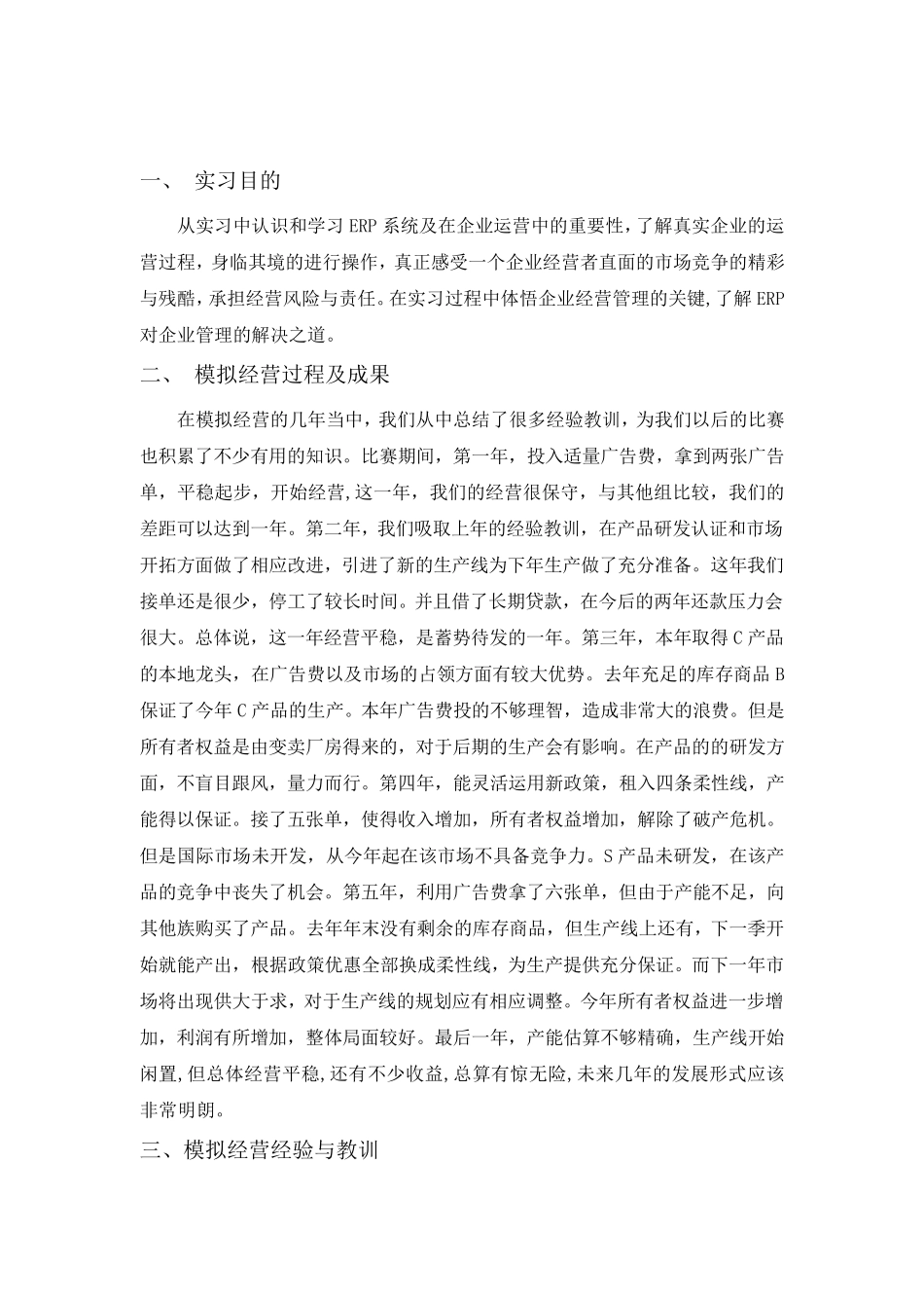 ERP沙盘实训营销总监总结报告_第2页