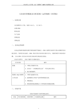 erp沙盘模拟大赛规则