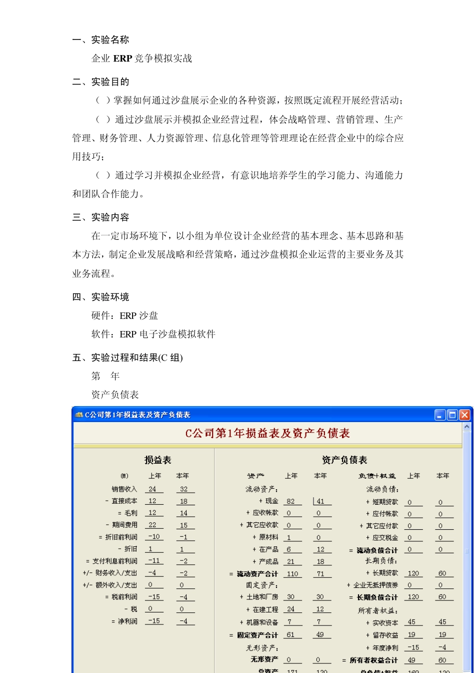erp沙盘模拟实验报告_第2页