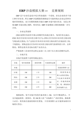 ERP沙盘规则(附评分标准)