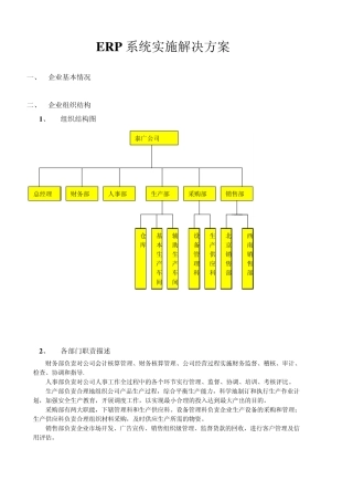 ERP系统实施解决方案